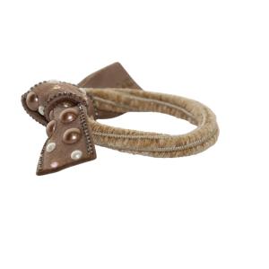 acca ブリジット ドレスポニー スエード ヘアゴム ヘアアクセサリー 髪留め ラインストーン 茶 ブラウン /AQ