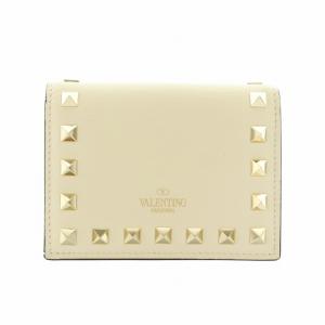 ロックスタッズ スモール ウォレット 二つ折り財布 カーフスキン ベージュ WW0P0P39BOL /AQ