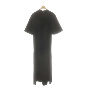 ウール半袖オールインワン ワイドパンツ 半袖 36 黒 ブラック /DF OS