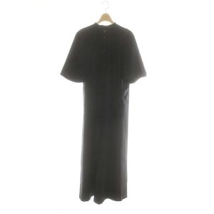 ENFOLD ウール半袖オールインワン ワイドパンツ 半袖 36 黒 ブラック /DF OS