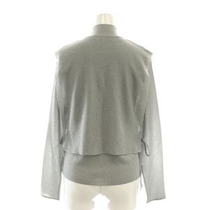 Diagram GRACE CONTINENTAL 23AW セットアップ 2点セット ラメシアー リブニット カットソー 長袖 ハイネック ノースリーブ 36 グレー
