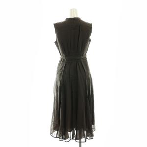 Apuweiser-riche 洗えるシアーシャツフレアワンピース ロング ノースリーブ 0 茶 ブラウン /NR OS