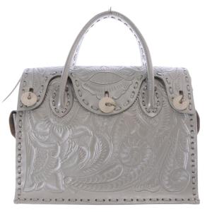 Maestra トートバッグ ハンドバッグ レザー グレー /SR25