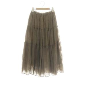 24SS ウールティアードロングスカート ロング丈 マキシ丈 F グレージュ /YQ OS SH