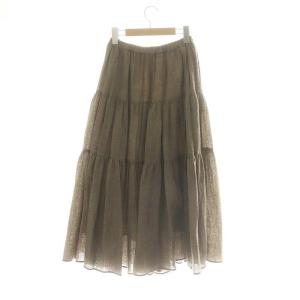 suzukitakayuki 24SS ウールティアードロングスカート ロング丈 マキシ丈 F グレージュ /YQ OS SH