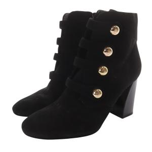 TORY BURCH ナポレオンショートブーツ チャンキーヒール 7M 24cm 黒 ブラック /SR38 SH