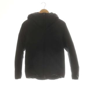 ダウンジャケット アウター フロントジップ フード付き 1 S 黒 ブラック