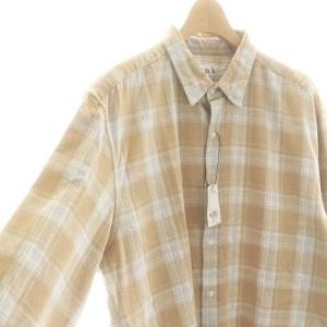 Frank&Eileen フランクアンドアイリーン タグ付き FINBAR CGYF フランネルチェックシャツ 長袖 L ベージュ /KO OS SH