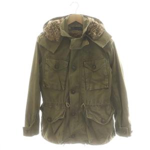 ライナー付き ミリタリー モッズコート アウター フェイクファー XS カーキ