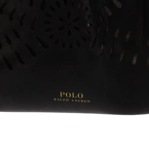 POLO RALPH LAUREN トートバッグ レザー 肩掛け ポーチ付き 黒 ブラック