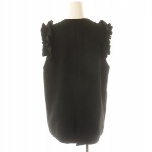 CELFORD 23SS フリルスリーブジレ ベスト 黒 ブラック CWFJ231050