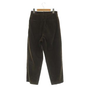 AURALEE WASHED SHANKAR WIDE CORDUROY SLACKS パンツ テーパード タック コーデュロイ 1 茶 ブラウン