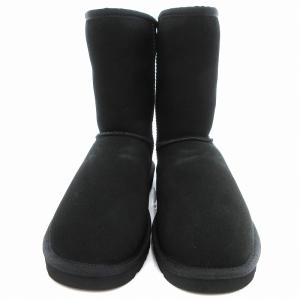 UGG W CLASSIC SHORT ムートンブーツ ショート スエード ボア 24cm 黒 ブラック 5825