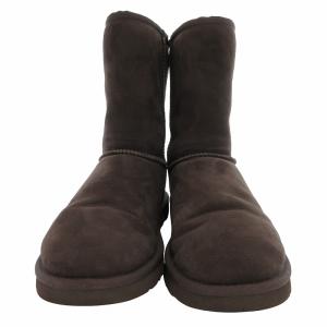 UGG W CLASSIC SHORT ムートンブーツ ショート スエード ボア 24cm 茶 ブラウン /JS