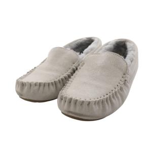 モカシンシューズ スエード ラメ 7 24cm グレー /AK21