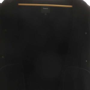 Theory メルトンPコート アウター ウール S 黒 ブラック