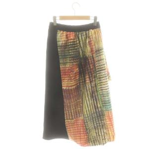 ADORE 24AW ドローイングチェックプリントスカート ロング アシンメトリー 38 M マルチカラー 531-4220012