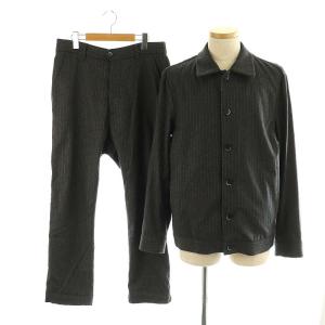 セットアップ 上下 2点セット ウール ストライプ ジャケット テーパードパンツ ボタンフライ 50 48