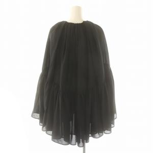 CELFORD 24SS ペプラムケープブラウス プルオーバー 長袖 F 黒 ブラック