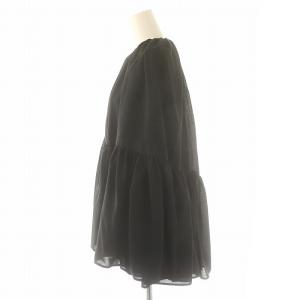 CELFORD 24SS ペプラムケープブラウス プルオーバー 長袖 F 黒 ブラック