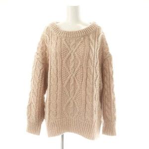 23AW スパングルケーブルニット セーター 長袖 ラメ スパンコール装飾 36 スモークピンク /ES