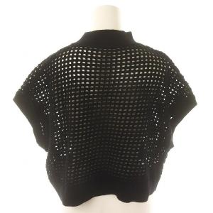 Diagram GRACE CONTINENTAL 24SS メッシュニット ベスト プルオーバー クロップド ショート丈 36 黒 ブラック