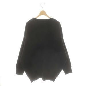 Diagram GRACE CONTINENTAL ロゴジャガードルーズニットトップ セーター チュニック丈 長袖 36 黒 白 ブラック ホワイト