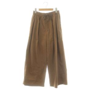 24SS タイプライターワイドパンツ タック イージー 38 茶 ブラウン /DO OS