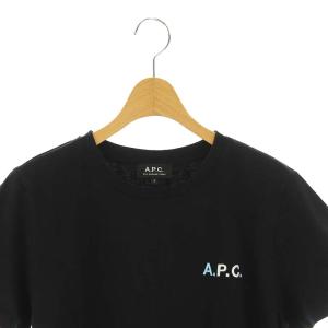A.P.C. ロゴ刺繍Tシャツ カットソー 半袖 S 黒 ブラック