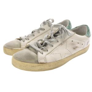 GOLDEN GOOSE SUPERSTAR USED加工 スニーカー レザー ロゴ 切替 39 25.5cm 白 ホワイト べージュ