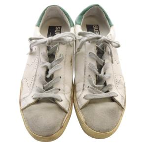 GOLDEN GOOSE SUPERSTAR USED加工 スニーカー レザー ロゴ 切替 39 25.5cm 白 ホワイト べージュ