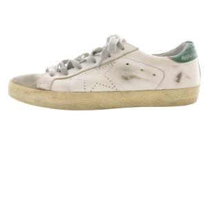 SUPERSTAR USED加工 スニーカー 切替 ロゴ 39 25.5cm 緑 グリーン 白 ホワイト