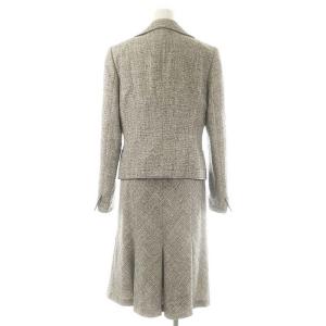 23区 vingt-trois 5点セット フォーマル ツイードジャケット 半袖ワンピース ベルト コサージュ リボン 40 L グレー