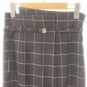 SNIDEL 23AW ベルテッドヘムフレアスカート ロング丈 マキシ丈 フレア チェック柄 ベルト付き 1 M グレー