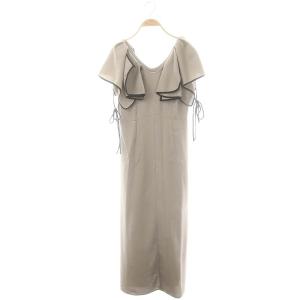 24SS ラッフルボレロパイピングワンピース ロング丈 マキシ丈 半袖 1 M グレー