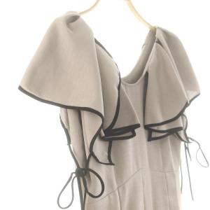 SNIDEL 24SS ラッフルボレロパイピングワンピース ロング丈 マキシ丈 半袖 1 M グレー
