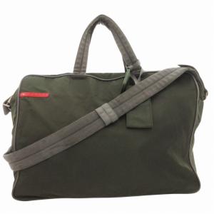 ハンドバッグ ビジネス ブリーフケース ショルダー 2WAY 斜め掛け ロゴ ナイロン カーキ /GV
