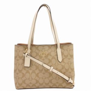 F73293 シグネチャー ハンドバッグ トート ショルダー 2WAY 斜め掛け ロゴ PVC レザー