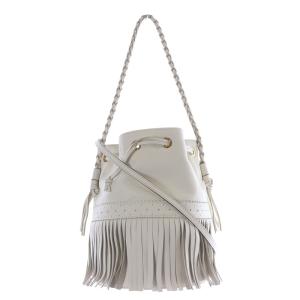 J&M DAVIDSON カーニバル レザー フリンジ ショルダーバッグ ホワイト
