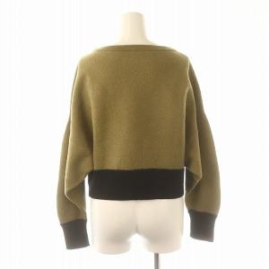 Diagram GRACE CONTINENTAL 圧縮ルーズニットトップ スカート セット セーター 長袖 プルオーバー ロング丈 マキシ丈 フレア ウール 36 S カーキ