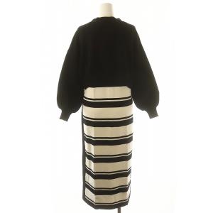 Diagram GRACE CONTINENTAL ハイネックストレートニットワンピース カーディガン 長袖 ロング丈 マキシ丈 ノースリーブ 36 S 黒