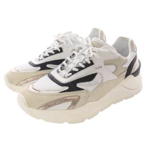 D.A.T.E. FUGA NYLON スニーカー 切替 24.5cm 白 ホワイト べージュ /SR24