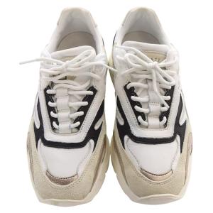 D.A.T.E. FUGA NYLON スニーカー 切替 24.5cm 白 ホワイト べージュ /SR24