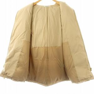 EVERYDAY I LIKE 中綿ロングベスト ジャケット フード ジップアップ 総裏地 ベージュ /DO OS