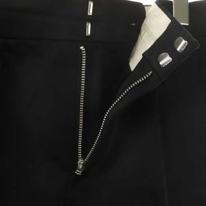 Drawer サテンパンツスラックス パンツ テーパード 36 黒 ブラック /HK OS