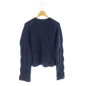Theory CASHMERE CROP PO CABLE ニット セーター 長袖 カシミヤ S 紺 ネイビー