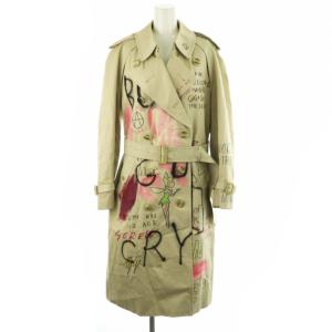 ×SHINICHIRO INUI 裏地ノバチェック ペイント ロングトレンチコート ライトベージュ