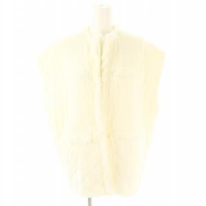 24SS キルティングブークレー フリンジジレ ベスト 前開き S オフホワイト /MI OS