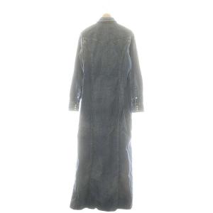 REMI RELIEF スナップボタンデニムシャツワンピース ロング 長袖 S 青 ブルー