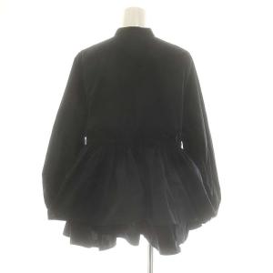 UNITED ARROWS 23SS P タフタ レディブラウス シャツ 長袖 黒 ブラック